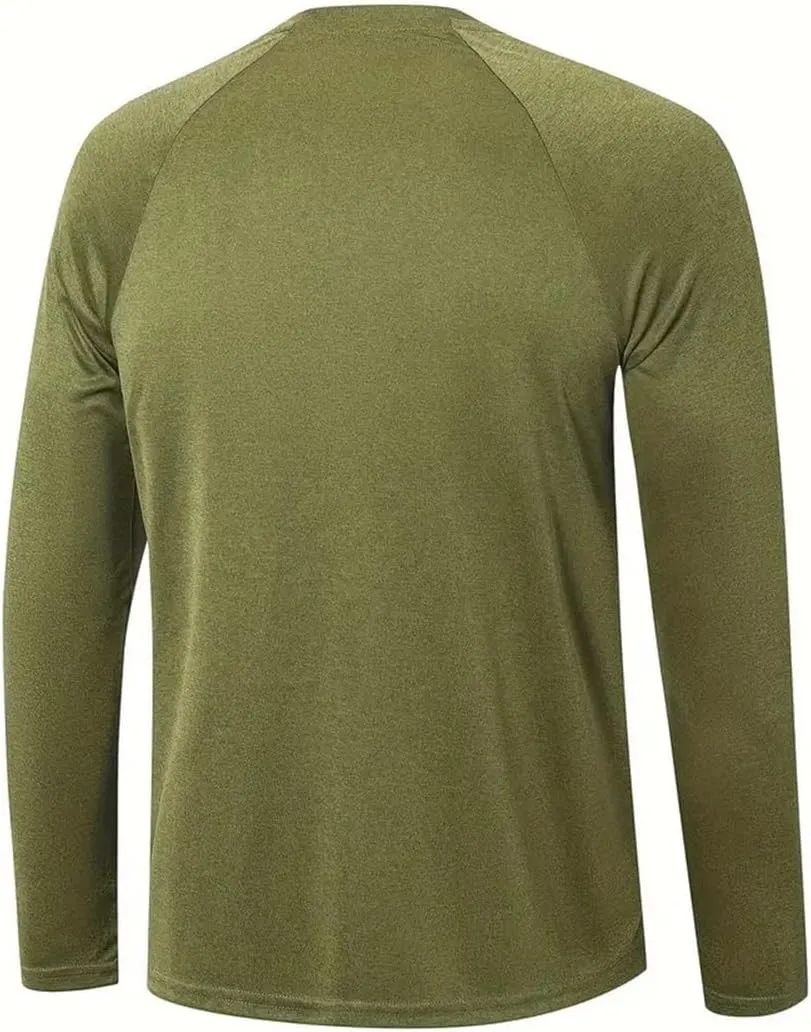 Men's UV Sun Protection Fishing Shirts Quick Dry Long Sleeve Tops Solid Color Sports Clothing Multi Packs
