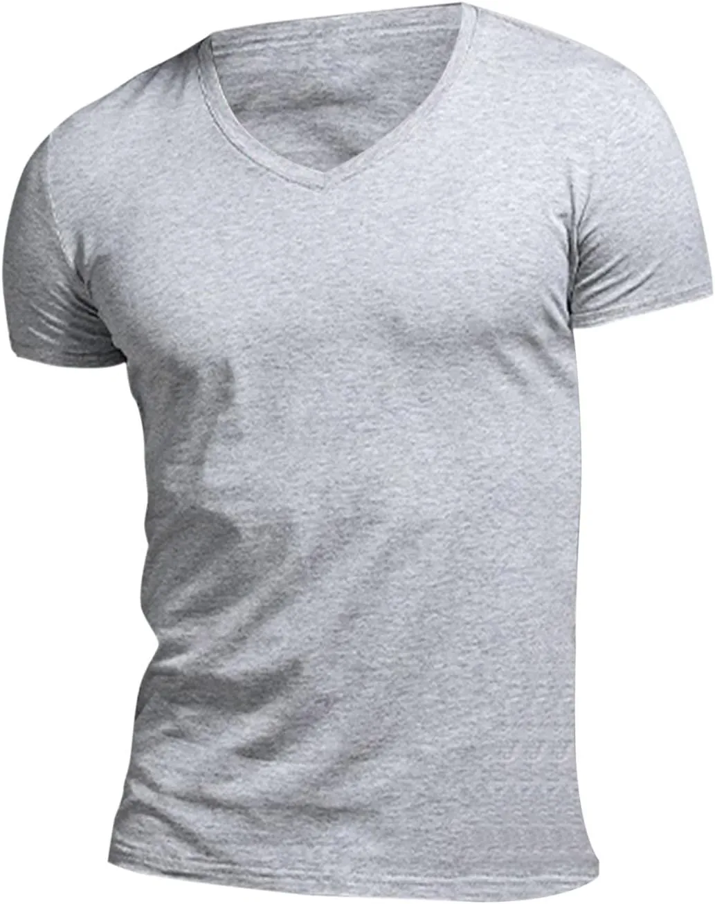 Mens V-Neck Tshirts Short Sleeve Slim Fit Casual Workout Tshirts Summer Sports Lightweight Gym Big and Tall Tees