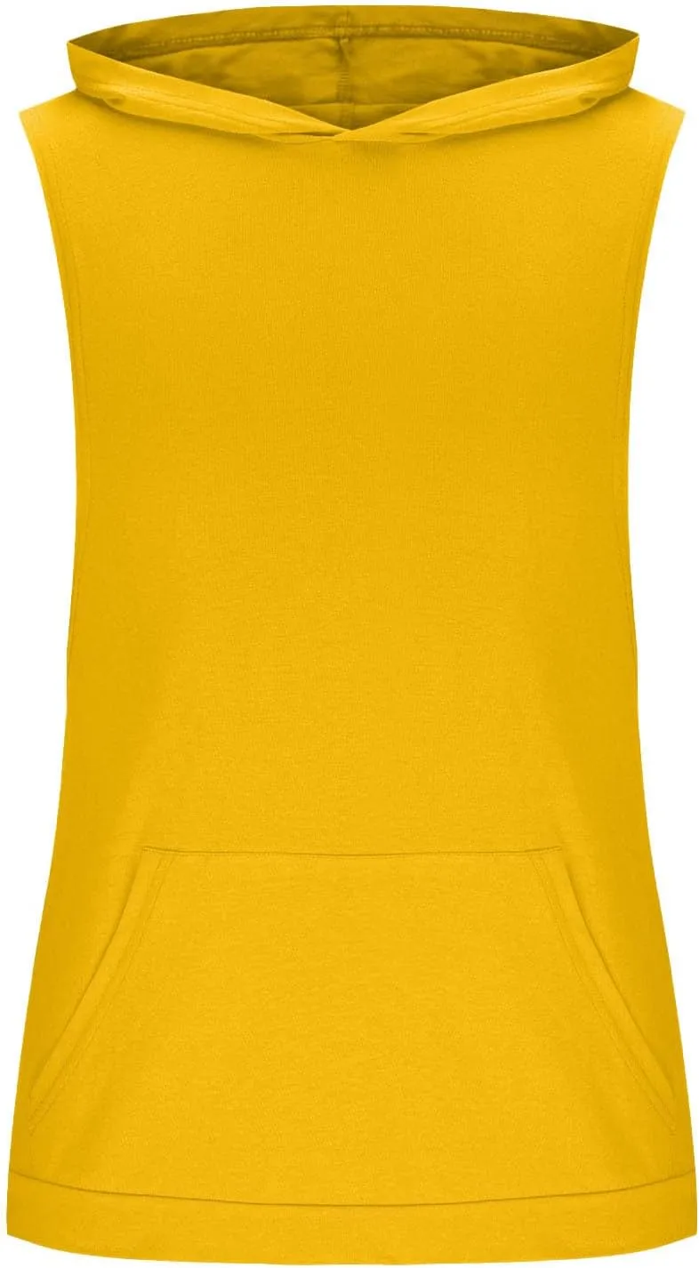 Mens Workout Hooded Tank Tops Bodybuilding Muscle Cut Off Tshirt Sports Training Sleeveless Gym Hoodies Summer Casual