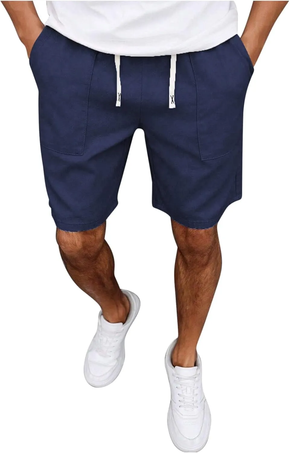 Men's Workout Shorts with Pockets Quick Dry Retro Casual Drawstring Elastic Outdoor Activewear Basketball Trunks