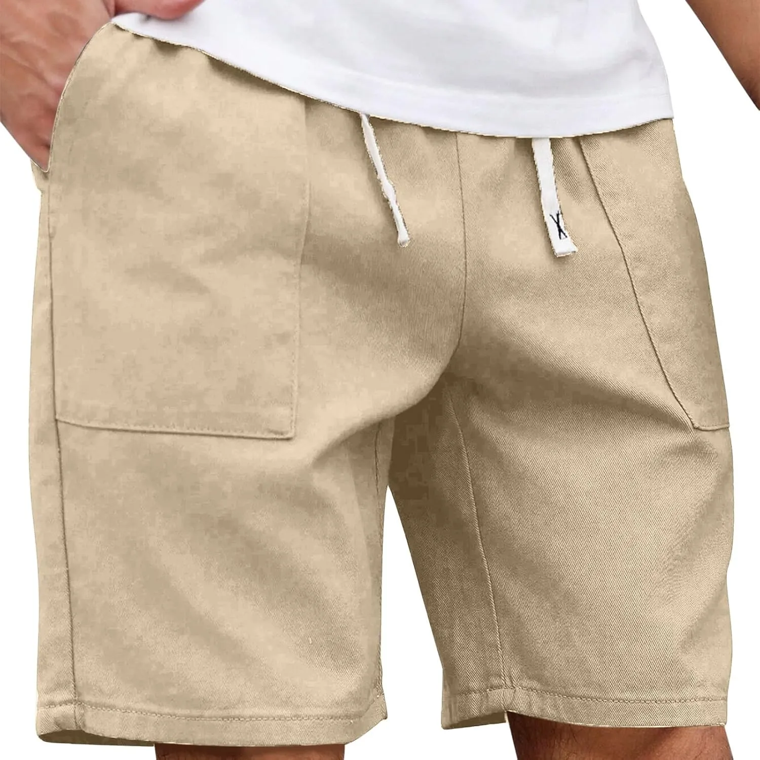 Men's Workout Shorts with Pockets Quick Dry Retro Casual Drawstring Elastic Outdoor Activewear Basketball Trunks