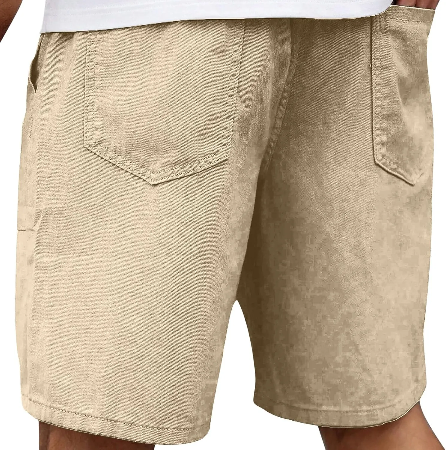 Men's Workout Shorts with Pockets Quick Dry Retro Casual Drawstring Elastic Outdoor Activewear Basketball Trunks