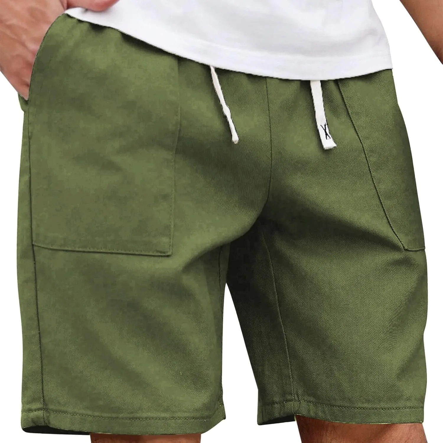 Men's Workout Shorts with Pockets Quick Dry Retro Casual Drawstring Elastic Outdoor Activewear Basketball Trunks