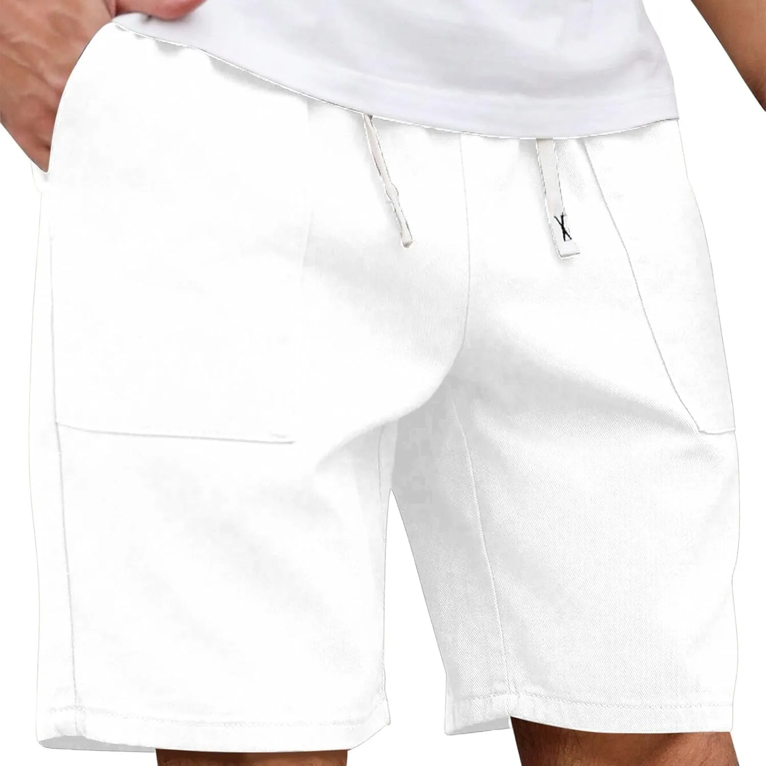 Men's Workout Shorts with Pockets Quick Dry Retro Casual Drawstring Elastic Outdoor Activewear Basketball Trunks