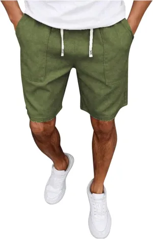 Men's Workout Shorts with Pockets Quick Dry Retro Casual Drawstring Elastic Outdoor Activewear Basketball Trunks
