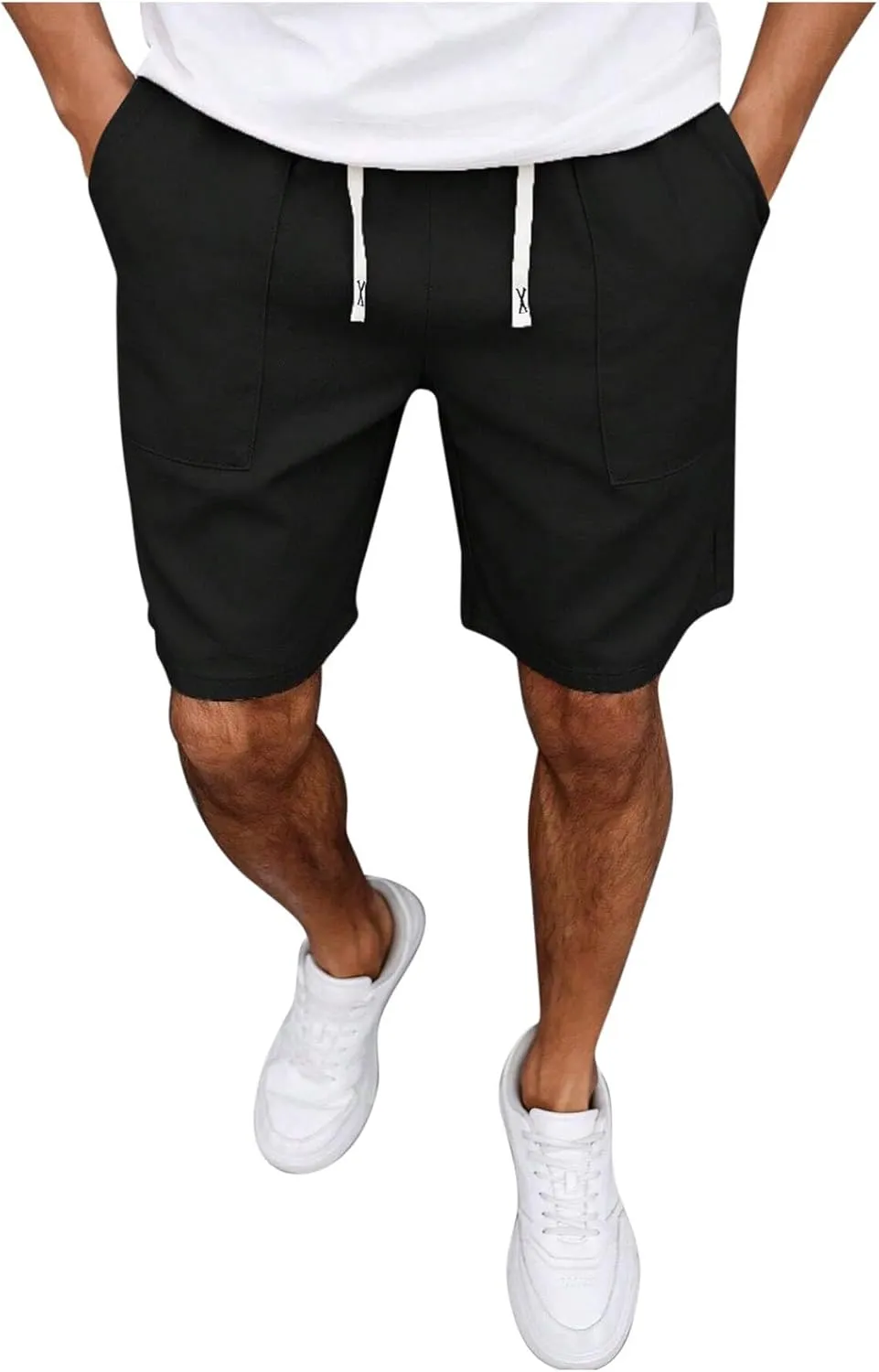 Men's Workout Shorts with Pockets Quick Dry Retro Casual Drawstring Elastic Outdoor Activewear Basketball Trunks