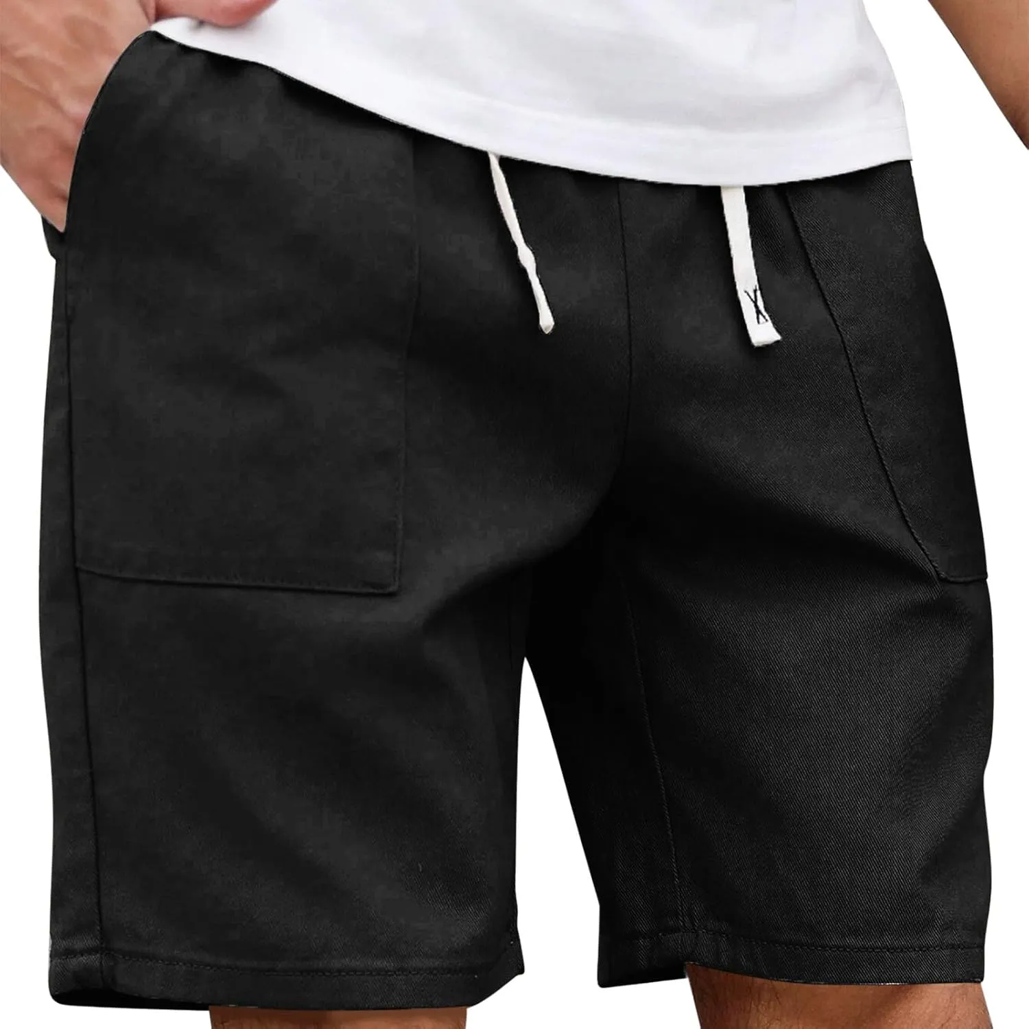 Men's Workout Shorts with Pockets Quick Dry Retro Casual Drawstring Elastic Outdoor Activewear Basketball Trunks