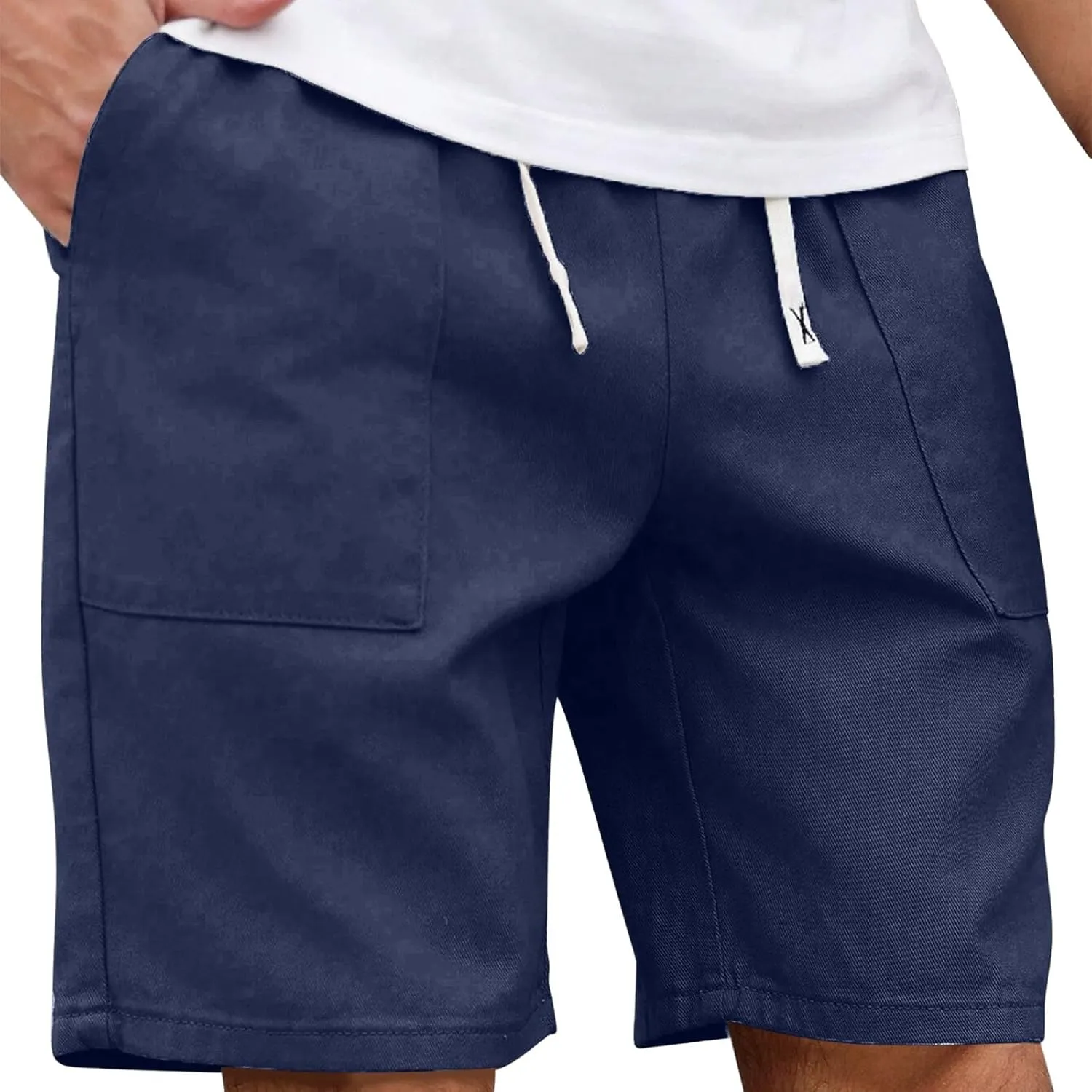 Men's Workout Shorts with Pockets Quick Dry Retro Casual Drawstring Elastic Outdoor Activewear Basketball Trunks
