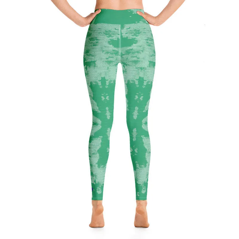 Mermaid Green Heart Chakra High Waist Yoga Leggings