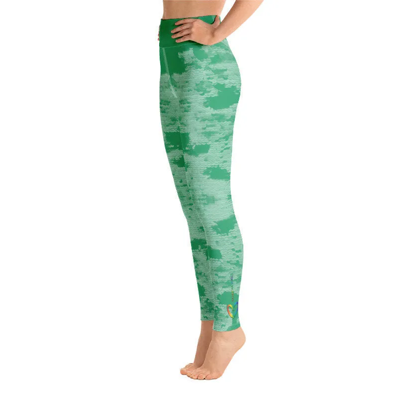 Mermaid Green Heart Chakra High Waist Yoga Leggings