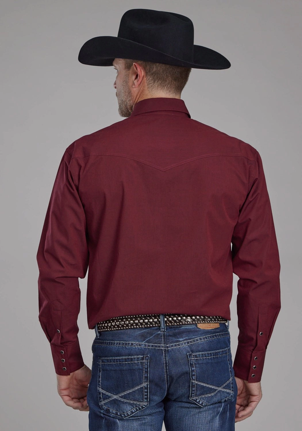 Plus size option Roper Mens 2162 Black Fill Red 100% Cotton L/S Shirt