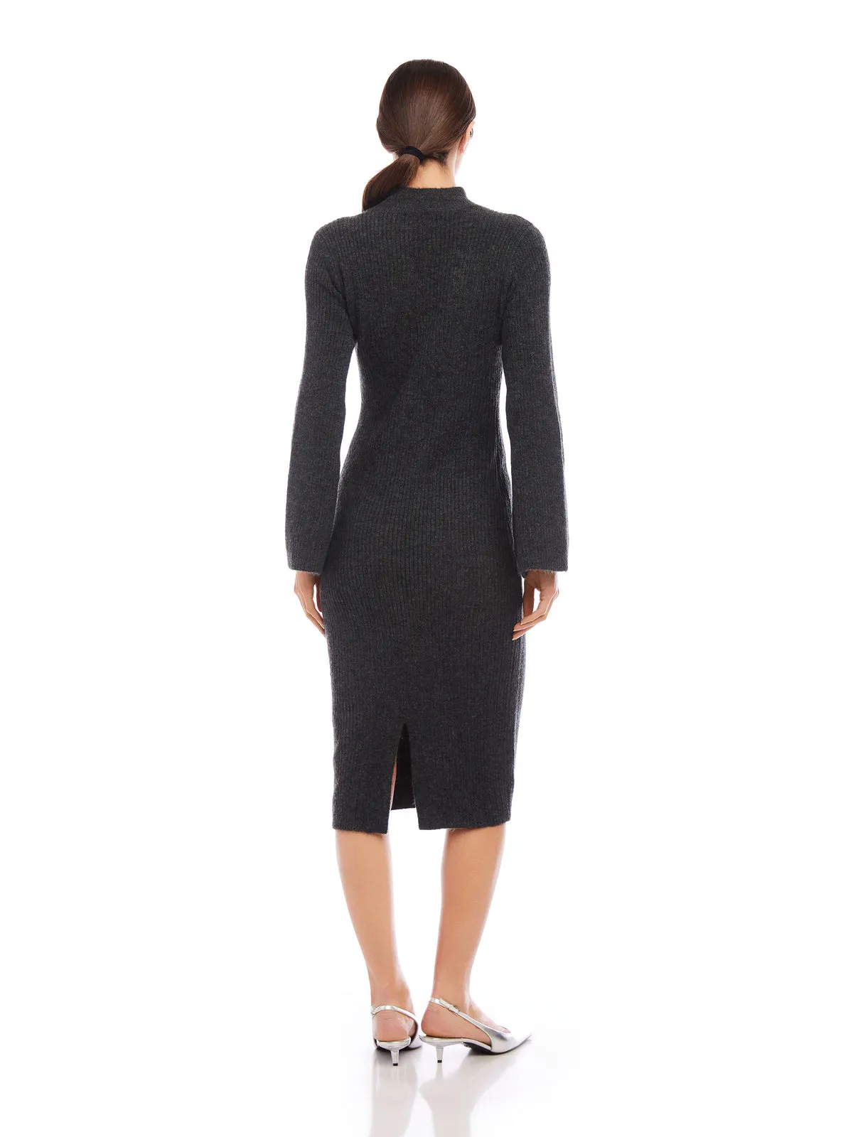 All Time Fall Mood Midi Sweater Dress in Charcoal
