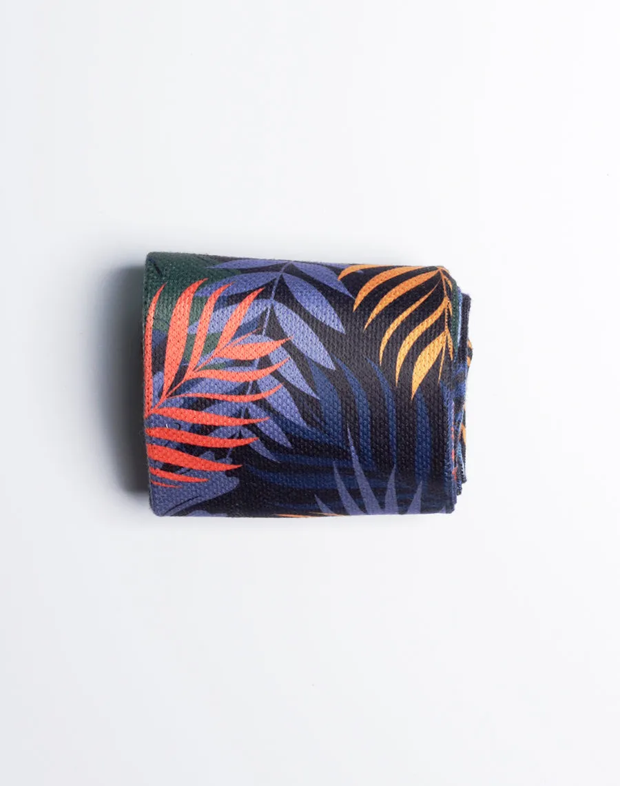 Midnight Tropical Palm Printed Crew Socks
