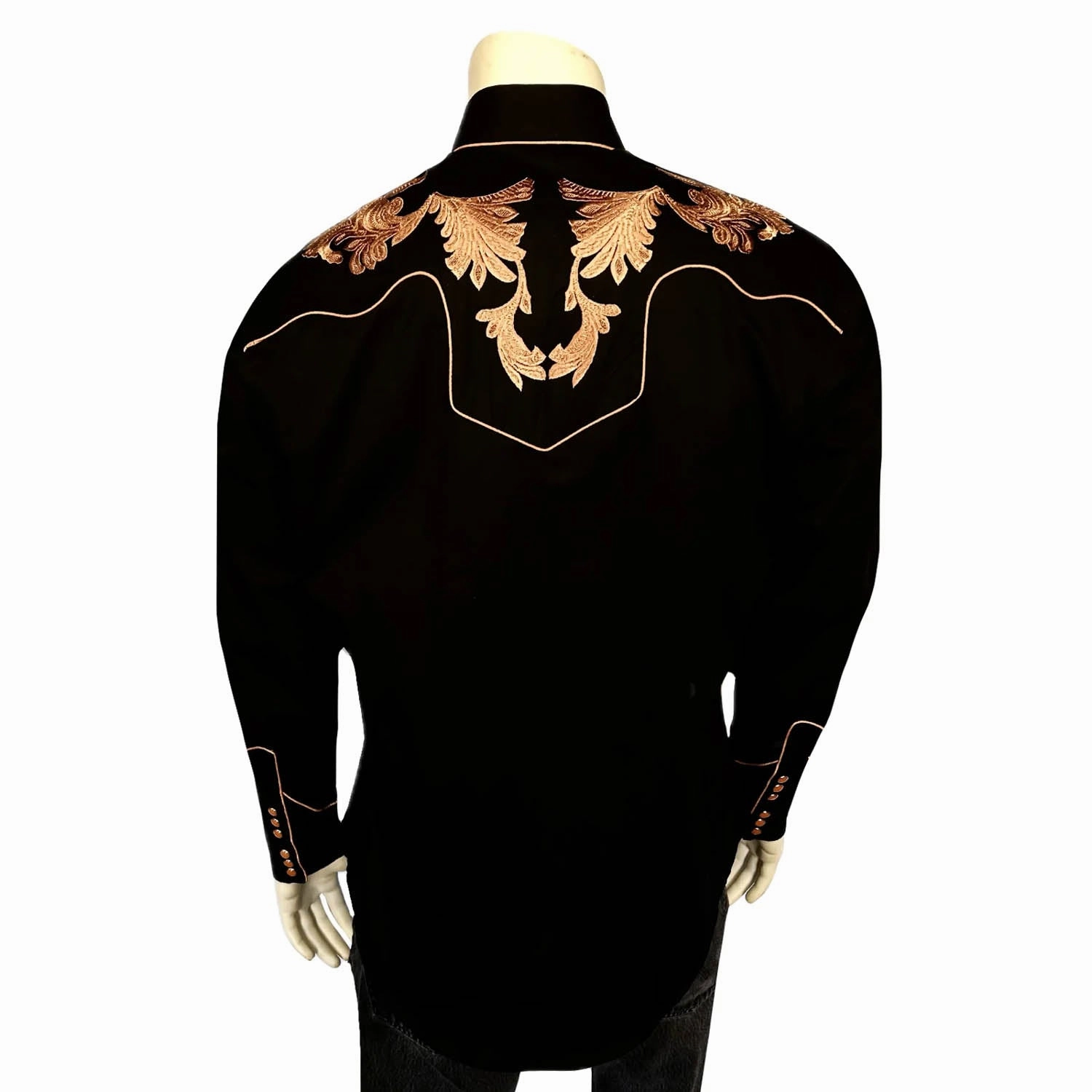 Cruise Collection Camouflage Print Rockmount Mens Vintage Leaf Tooling Black 100% Cotton L/S Shirt