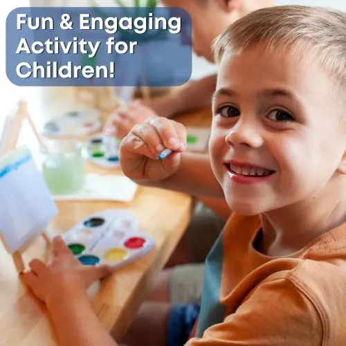 Mini Canvas and Easel Set With Mini Watercolor Paint in Bulk 12 for Kids