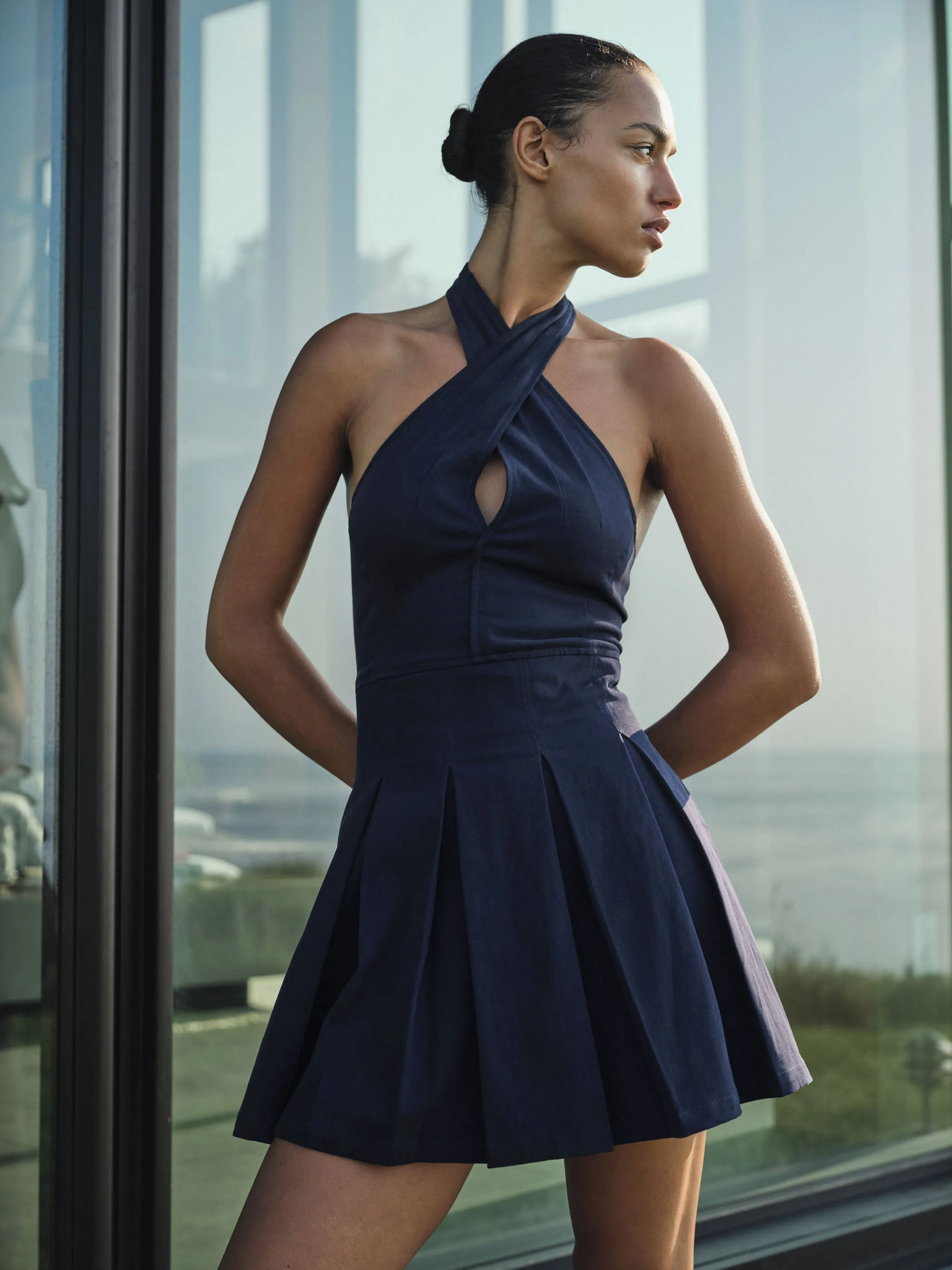 Clean Base Inner Glow MINI HALTER DRESS