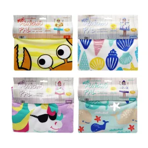 Mini Kids Microfibre Hooded Poncho Pal Beach Bath Towel 50x100cm