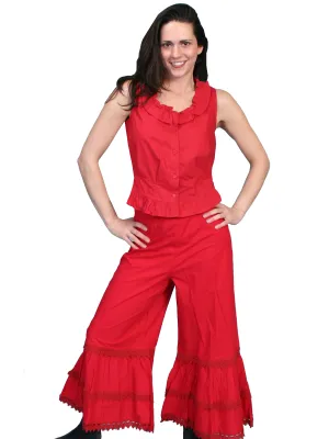 Minimal Craft Scully RangeWear Womens Red 100% Cotton Ruffle Crochet Lace Pants Bloomers Perfect Match Universal Fit Sizing Scully RangeWear Womens Red 100% Cotton Ruffle Crochet Lace Pants Bloomers