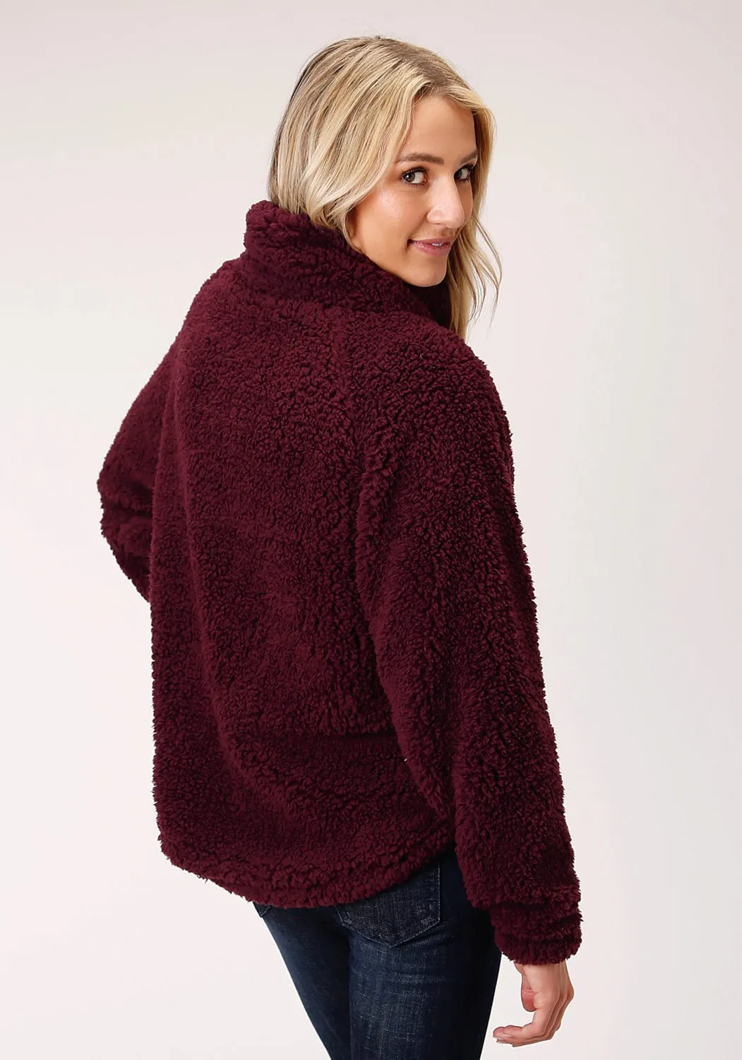 Breathable Denim Stretch Classic Wear Roper Womens Wine Polyester Polar Fleece Lined Jacket