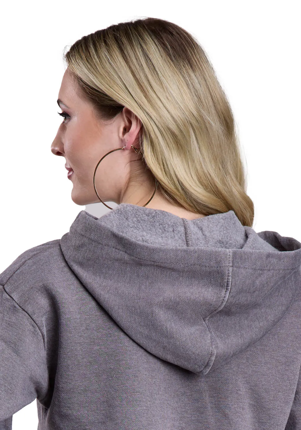 Sleek Look Tin Haul Womens Mesa Desert Cactus Grey Cotton Blend Hoodie