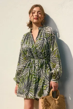 Minimalist Style MEREDITH TROPICAL MINI DRESS MEREDITH TROPICAL MINI DRESS Clean Texture