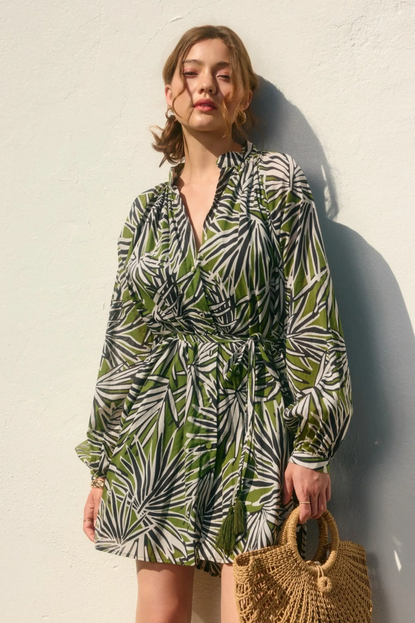 MEREDITH TROPICAL MINI DRESS Clean Texture