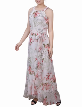 Minimalist Look Halter Front Chiffon Maxi Dress Halter Front Chiffon Maxi Dress Relaxed Style Wear
