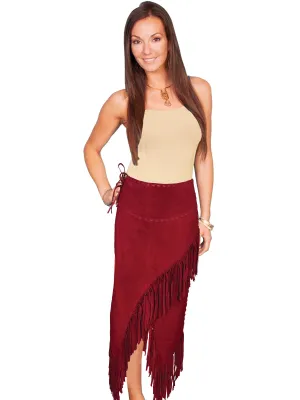 Minimalistic Design Scully Leather Womens Long Boar Suede Tie Side Fringe Skirt Red S Simple Utility Scully Leather Womens Long Boar Suede Tie Side Fringe Skirt Red S