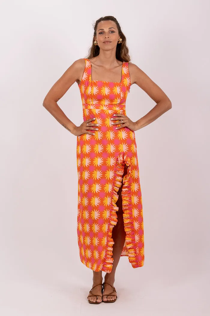 Mirette Long Dress in Yuma Print Comfy Wear