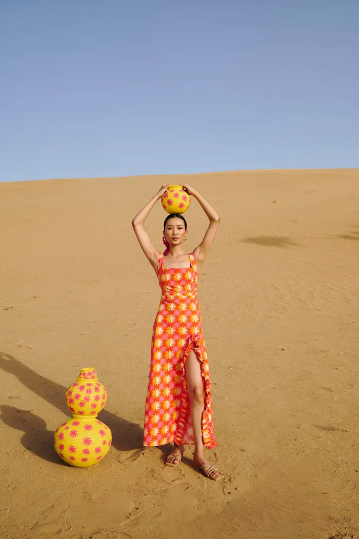 Mirette Long Dress in Yuma Print Layering Comfort
