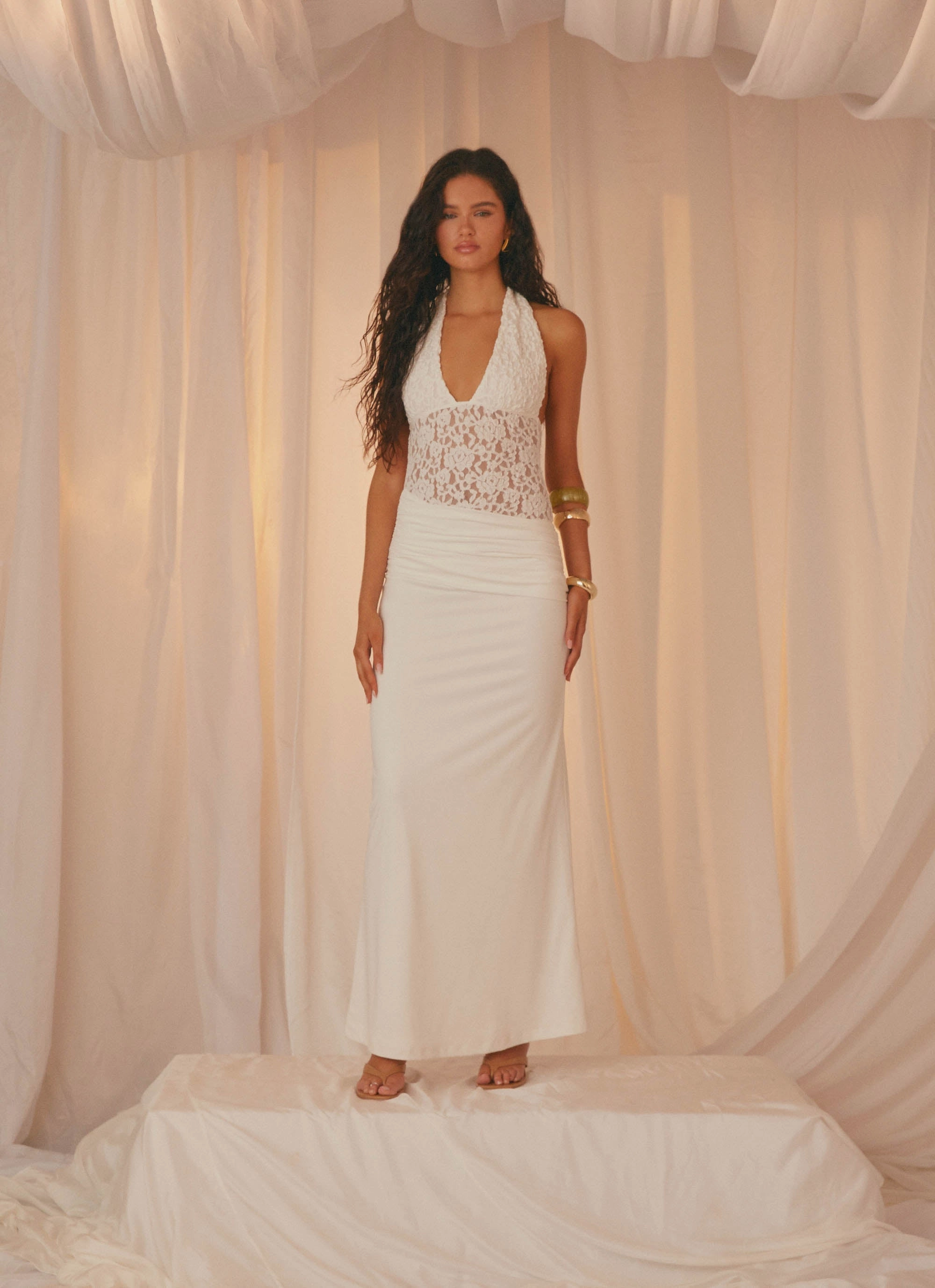 Miri Halter Maxi Dress - Ivory Timeless Design Classic Vibe