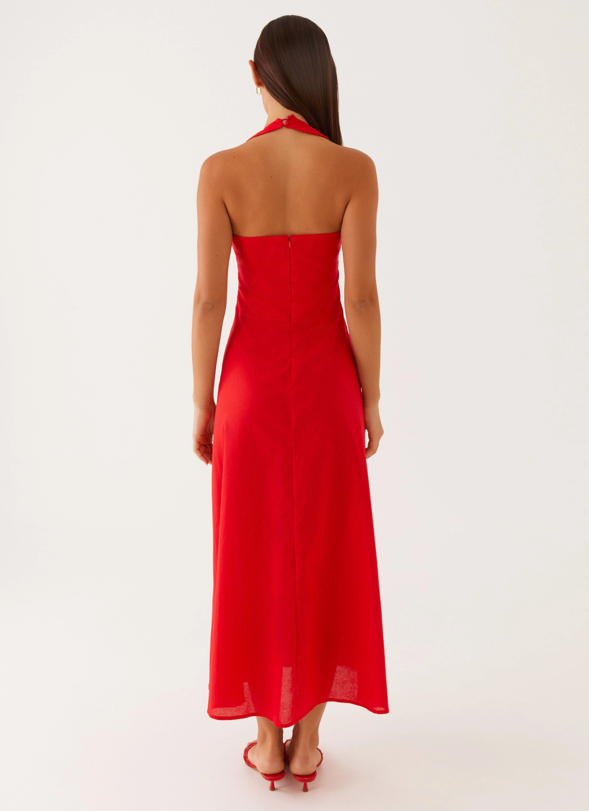 Summer Wardrobe Falling For You Midi Dress - Red