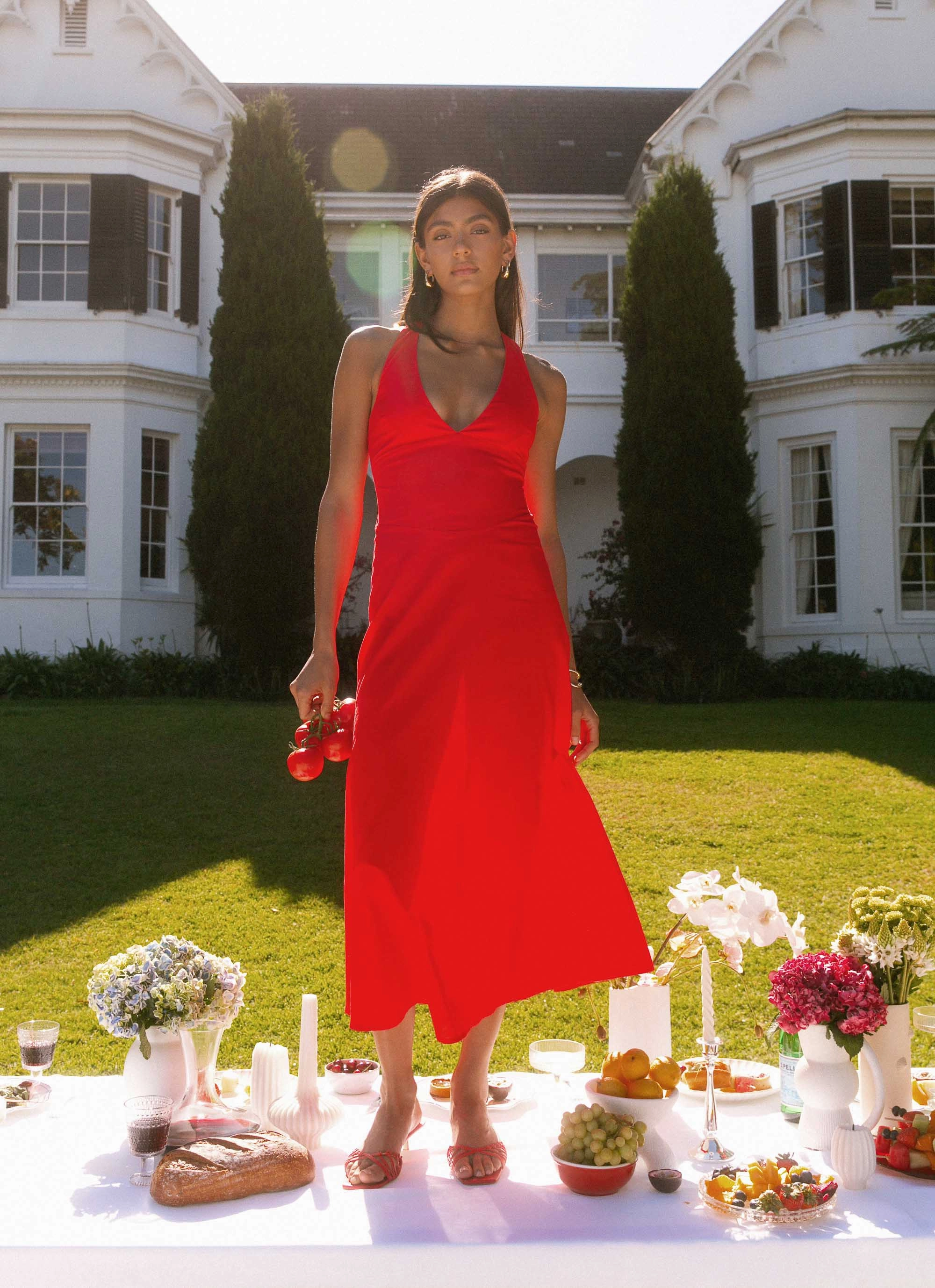 Falling For You Midi Dress - Red Music-Concert