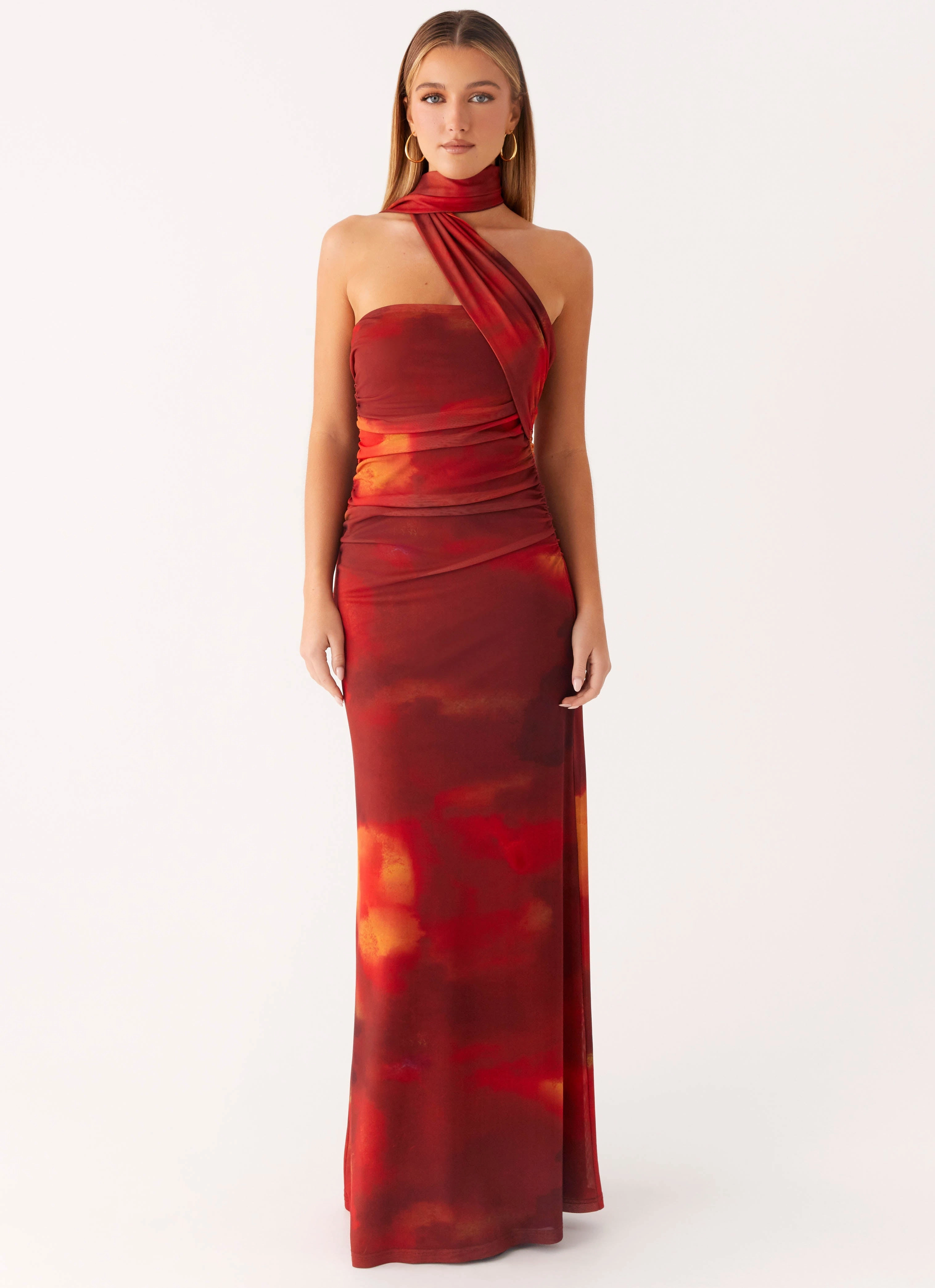 Songbird Maxi Dress - Scarlet Blur Unisex Option