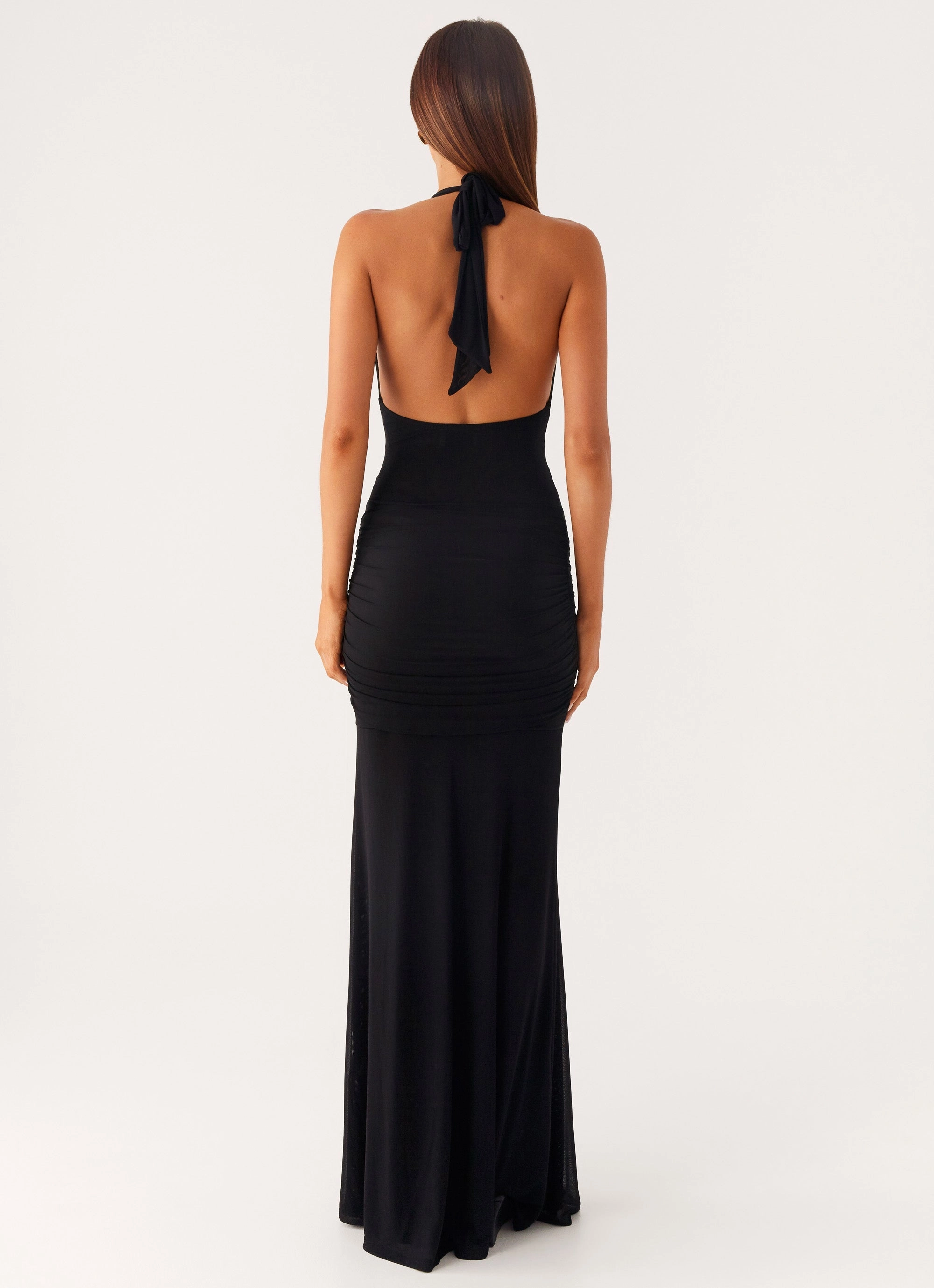 Gender Fluid Miyah Halter Hardware Maxi Dress - Black