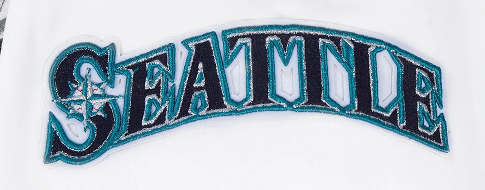 MLB SEATTLE MARINERS CLASSIC CHENILLE MEN'S FZ PO HOODIE (WHITE)