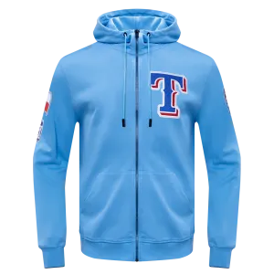 MLB TEXAS RANGERS CLASSIC CHENILLE MEN'S DK FZ PO HOODIE (UNIVERSITY BLUE)