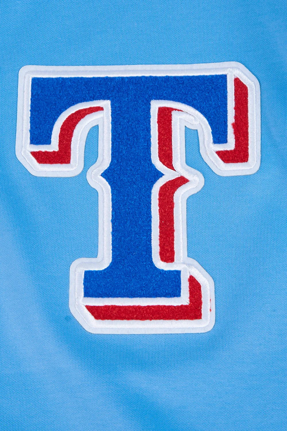 MLB TEXAS RANGERS CLASSIC CHENILLE MEN'S DK FZ PO HOODIE (UNIVERSITY BLUE)
