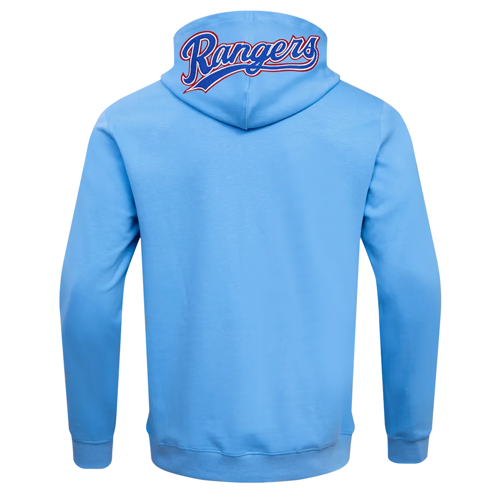 MLB TEXAS RANGERS CLASSIC CHENILLE MEN'S DK FZ PO HOODIE (UNIVERSITY BLUE)