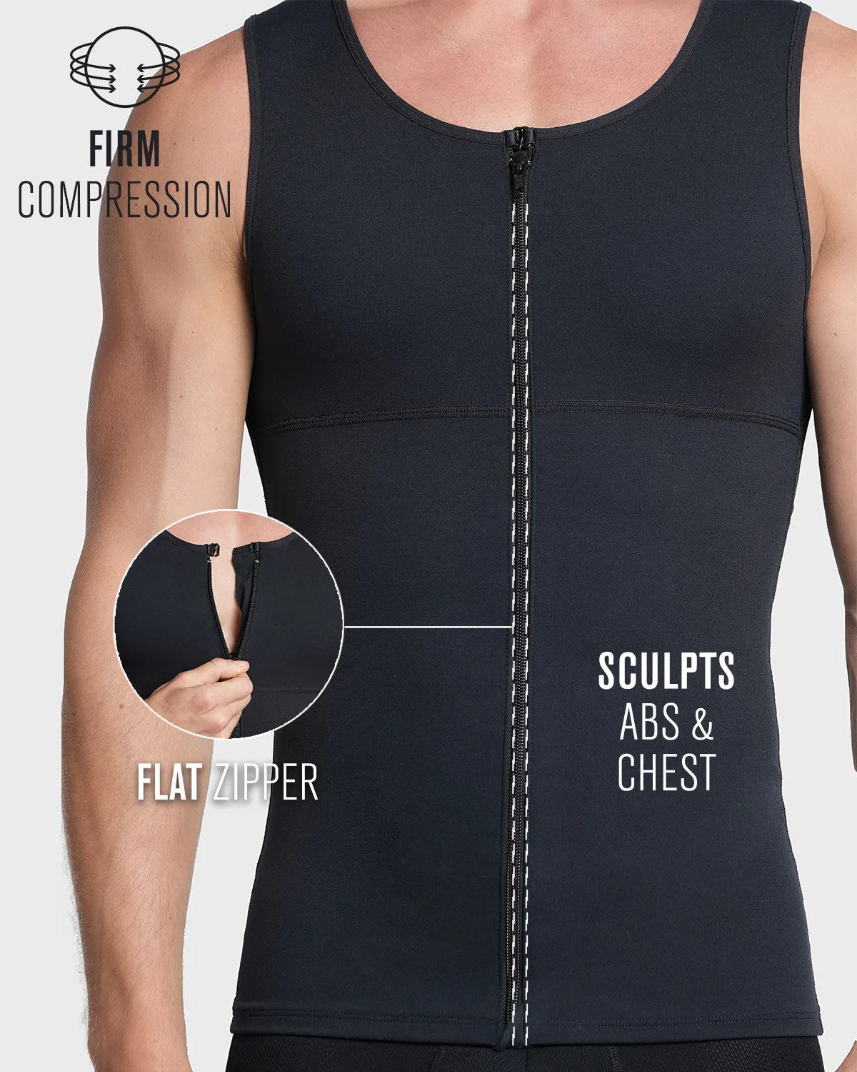 Moderate Shaper Vest with Double-Layered Support in Abs and Back