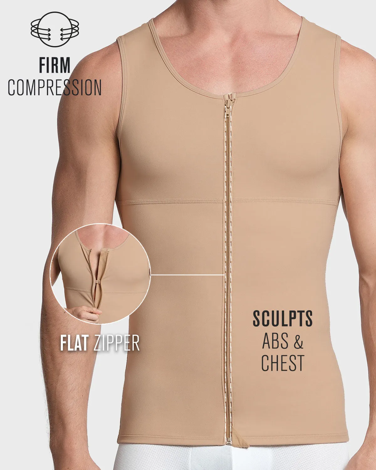 Moderate Shaper Vest with Double-Layered Support in Abs and Back