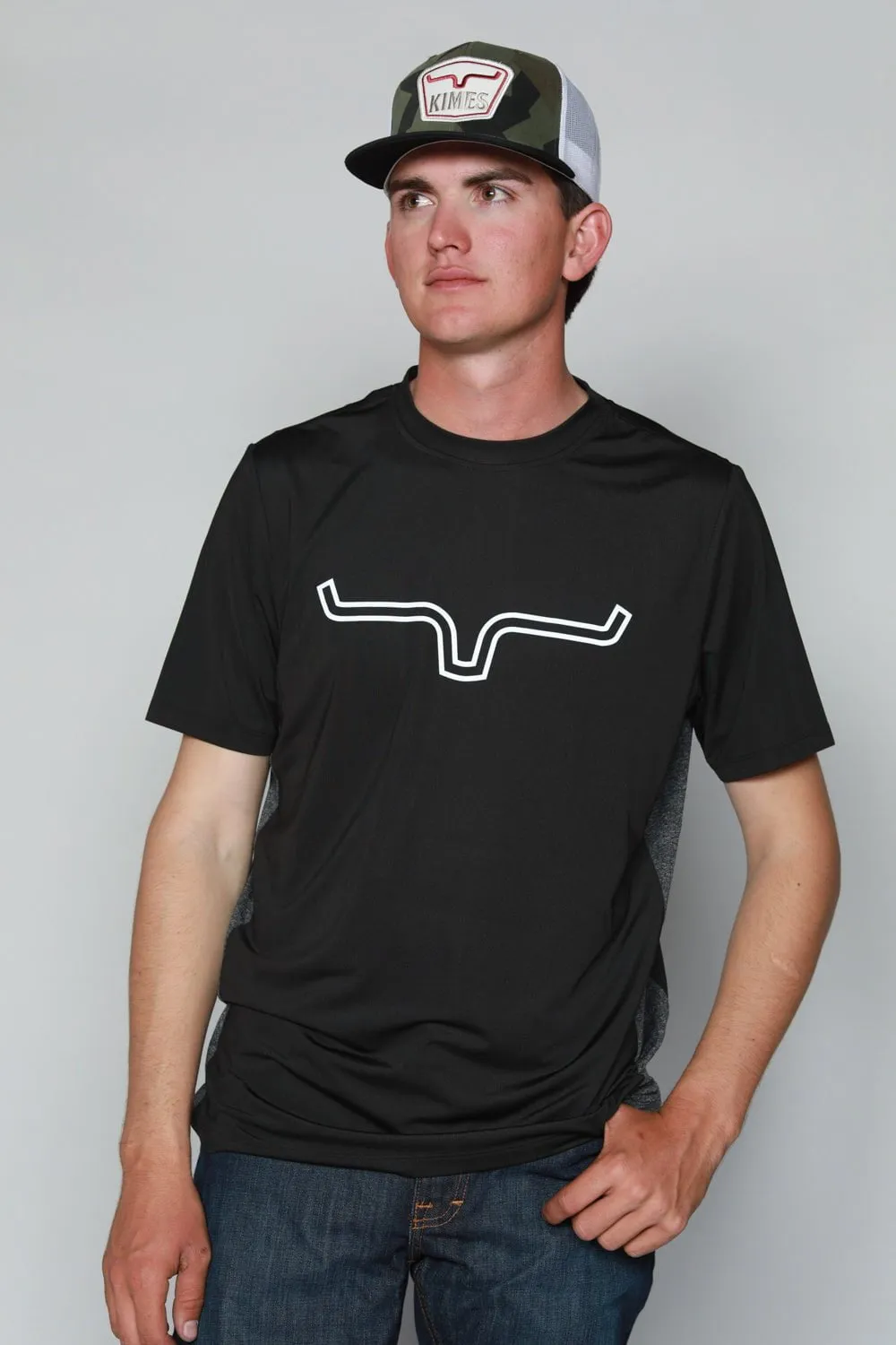 Airflow Ventilation System Kimes Ranch Mens Phase 2 Tech Tee Grey Polyester Blend S/S T-Shirt