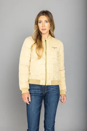 Modern Cut Kimes Ranch Womens Bronc Bomber Off White 100% Cotton Jacket Kimes Ranch Womens Bronc Bomber Off White 100% Cotton Jacket Smooth Loose Versatile