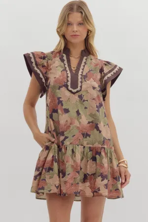 Modern Design Amy Floral Ruffle Sleeve Mini Dress Floral Comfort Amy Floral Ruffle Sleeve Mini Dress