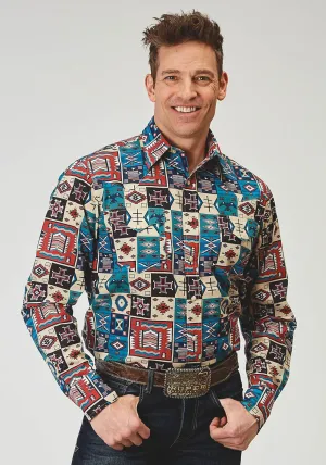 Modern Essentials Roper Mens 1909 Vintage Patchwork Multi-Color 100% Cotton L/S Shirt Roper Mens 1909 Vintage Patchwork Multi-Color 100% Cotton L/S Shirt Refined Aesthetic Trendy Look