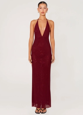 Modern Comfort Keliese Beaded Maxi Dress - Burgundy Keliese Beaded Maxi Dress - Burgundy Cool Motion