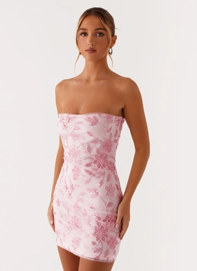 Modern Garments Moorey Beaded Mini Dress - Pink Fit For All Panelled-Design Moorey Beaded Mini Dress - Pink