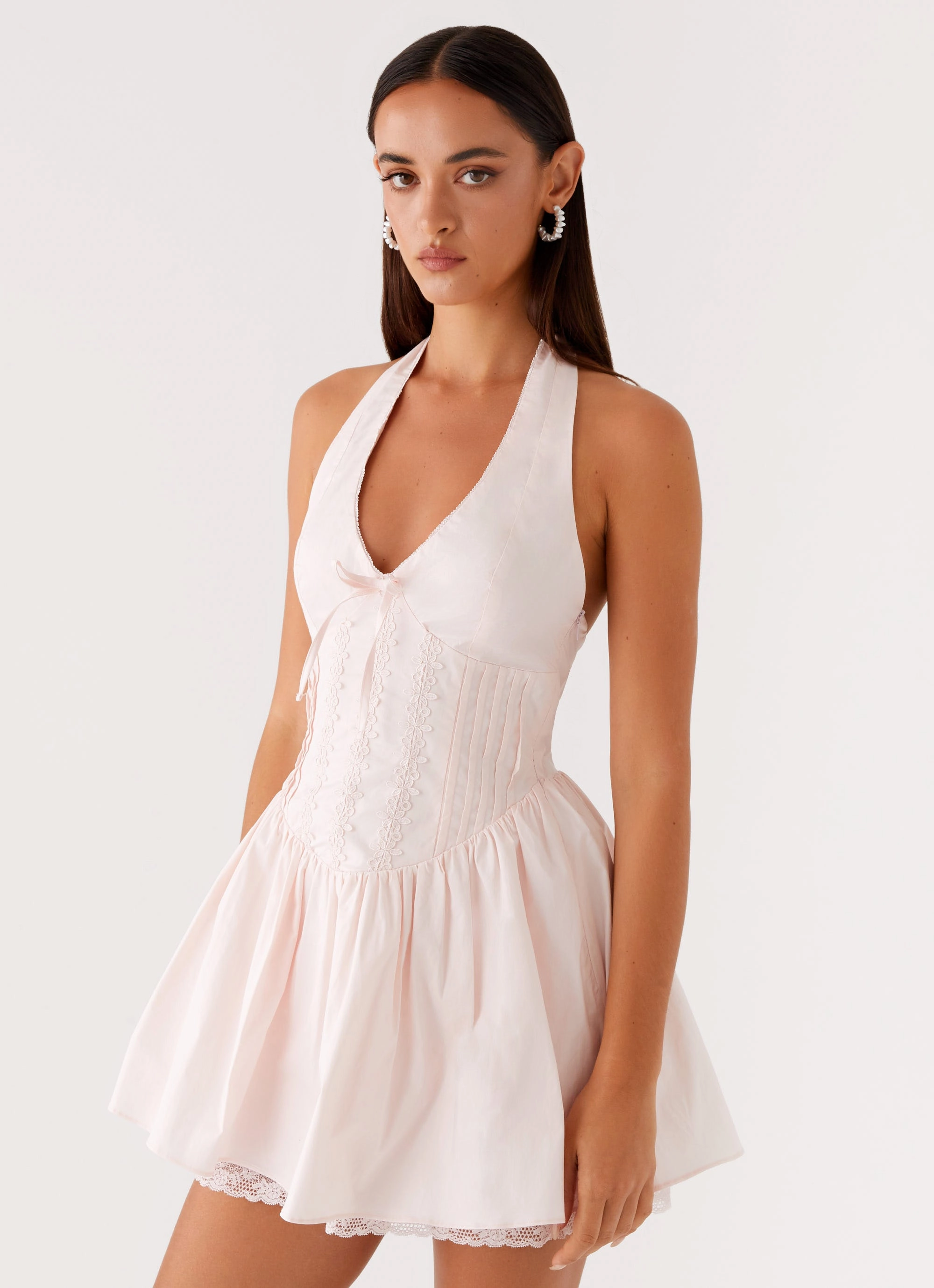 Dreamy Look Cool Drape Moira Mini Dress - Pink
