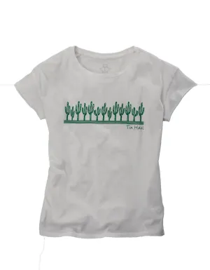 Moisture Management Mesh Tin Haul Womens White/Green 100% Cotton Cactus S/S T-Shirt Everyday Layer Structured Collar Tin Haul Womens White/Green 100% Cotton Cactus S/S T-Shirt