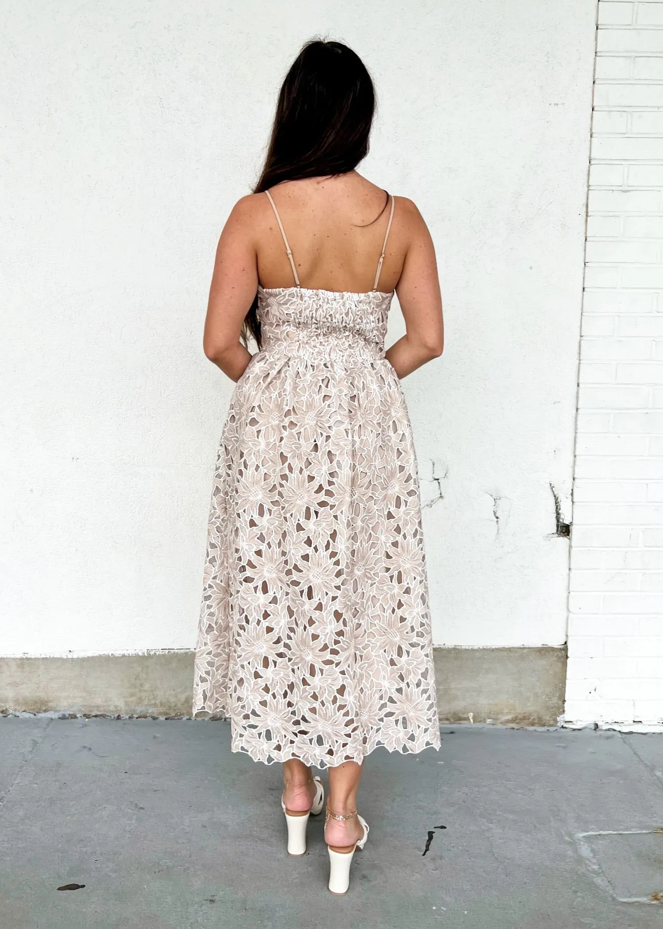 MONA LACE MIDI DRESS Office Fit Polished Motion